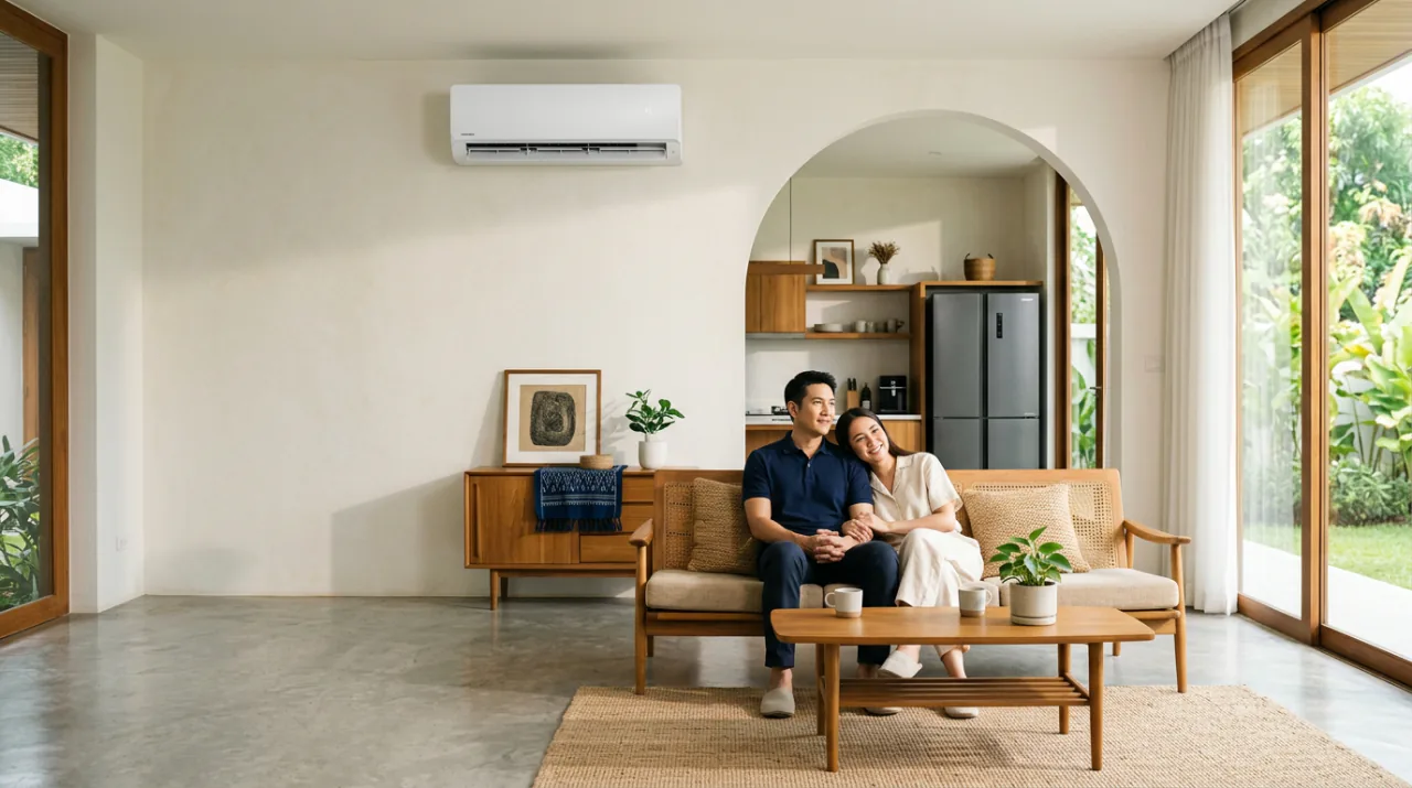 บ้านสมัยใหม่ที่ติดตั้งเครื่องปรับอากาศและเครื่องใช้ไฟฟ้าจากแสงวิจิตร